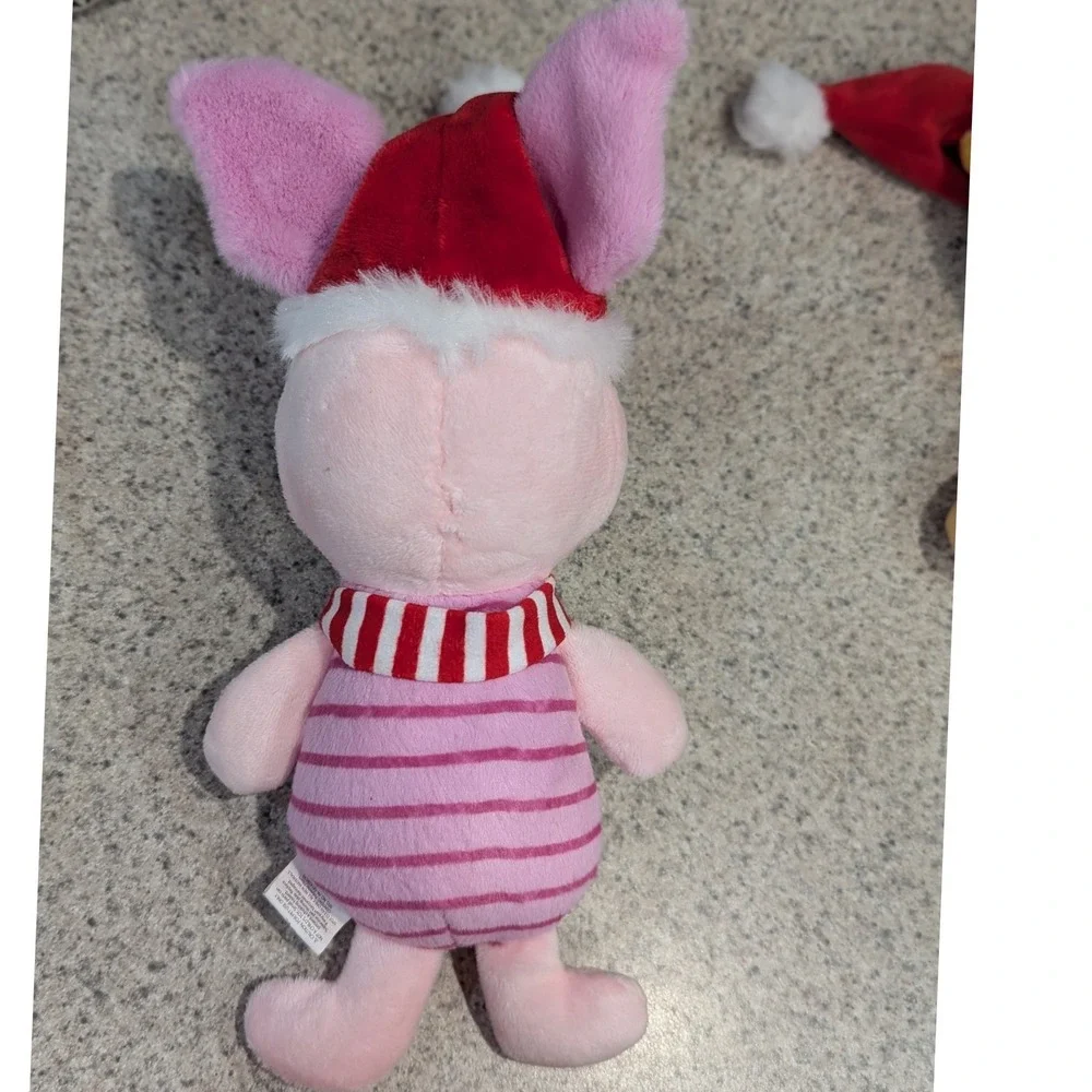 Disney Winnie the Pooh and Piglet Holiday Dog Toy Set Christmas Santa